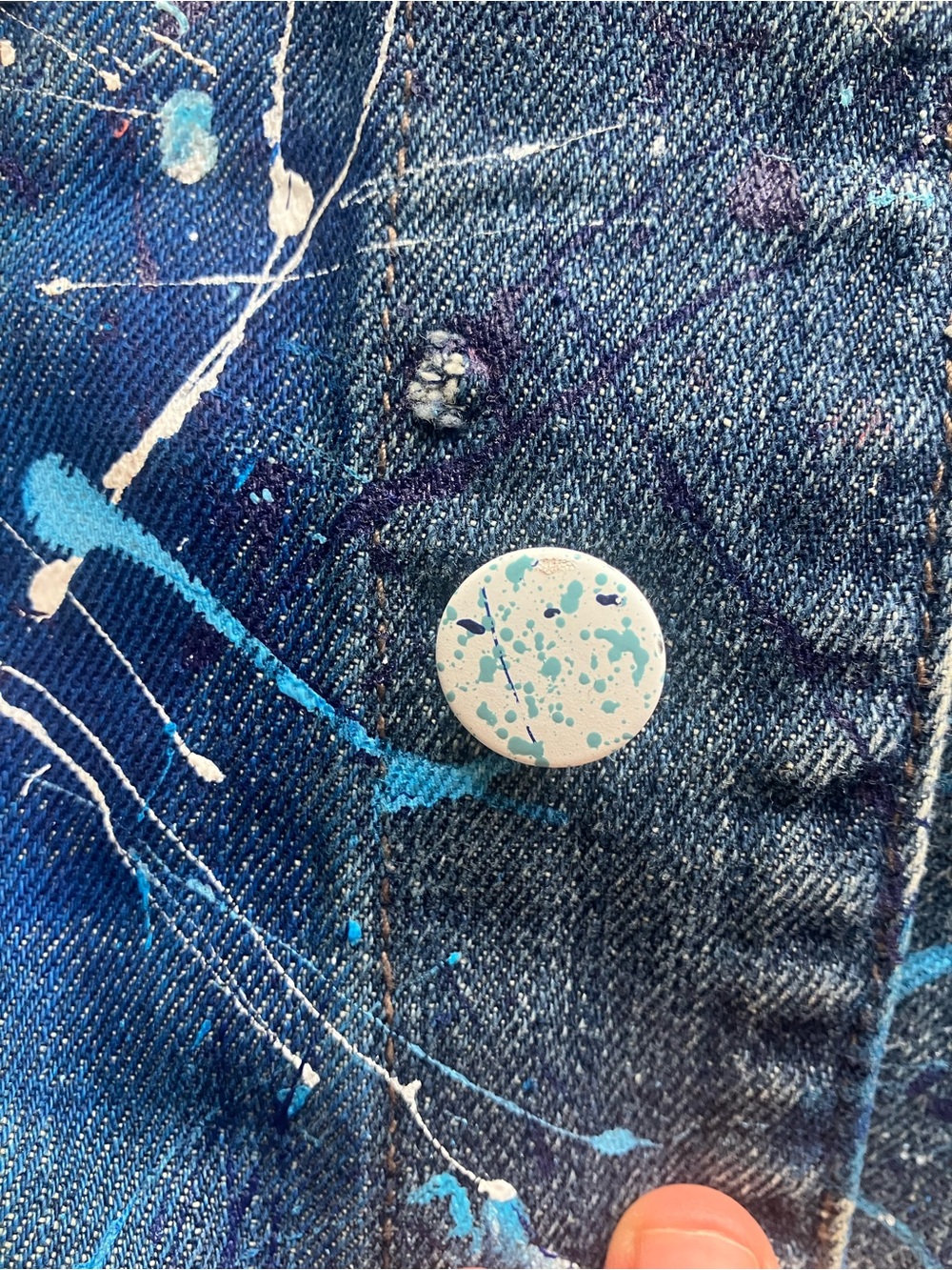 NWOT Unisex Hand-Painted South African Designer Denim Jacket - Picture 5 of 9